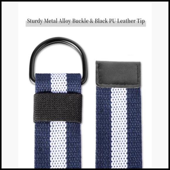 Canvas Web Belt Double D Ring Adjustable Casual Belt main image 4